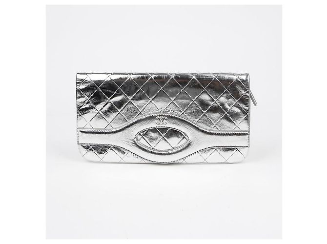 Chanel Klappentasche Silber Metallisch - Ansicht 2