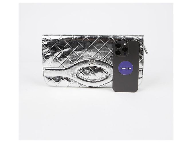 Chanel Klappentasche Silber Metallisch - Ansicht 9