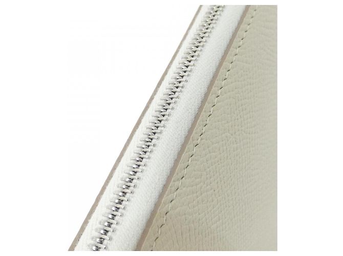 Silk In Portafoglio lungo in seta EX-LIBRIS Hermès in Epsom classico Bianco - vista 4
