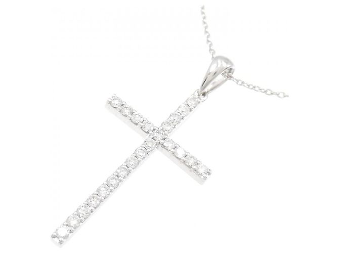 Autre Marque Collana con croce di diamante in oro bianco Au750 Argento - vista 3