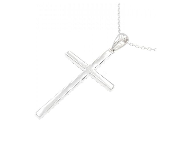 Autre Marque Collana con croce di diamante in oro bianco Au750 Argento - vista 4