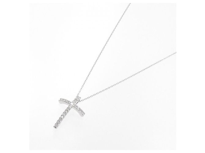 Autre Marque Collana a Croce con Diamanti Au750 Argento - vista 2