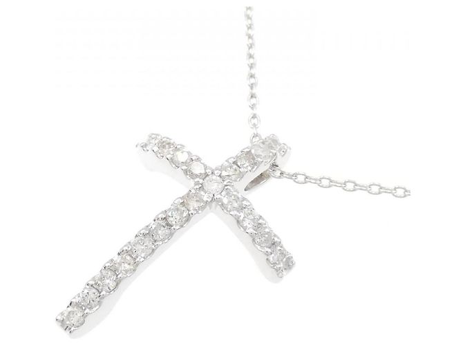 Autre Marque Collana a Croce con Diamanti Au750 Argento - vista 3