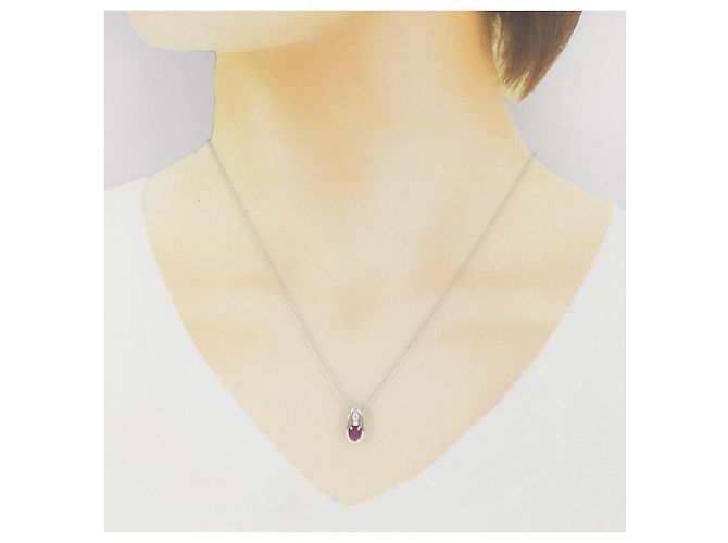Autre Marque Collana in platino, rubini e diamanti Rosso - vista 6