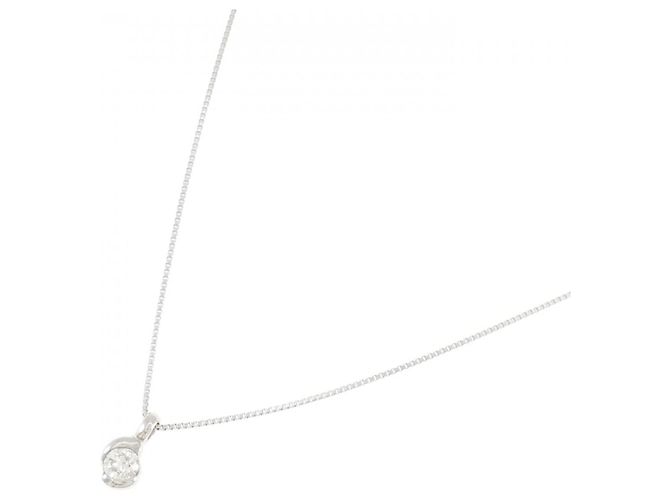 Autre Marque Platin-Diamant-Halskette Silber - Ansicht 2