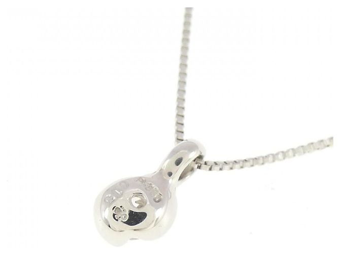 Autre Marque Platin-Diamant-Halskette Silber - Ansicht 4