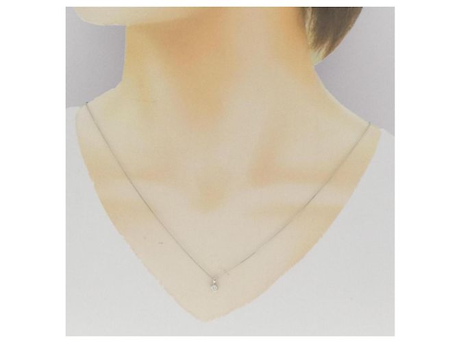 Autre Marque Platin-Diamant-Halskette Silber - Ansicht 6
