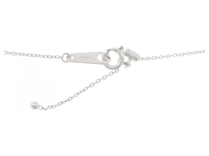 Autre Marque K10 Weißgold-Diamant-Halskette Silber - Ansicht 5