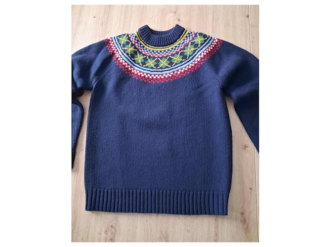 Fred Perry Pullover aus Lammwolle Marineblau M - Ansicht 2