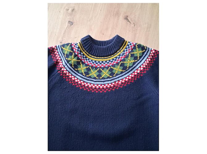 Fred Perry Pullover aus Lammwolle Marineblau M - Ansicht 3