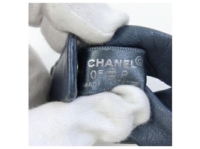 Chanel Gürtel aus blau-grauem Leder - Ansicht 4