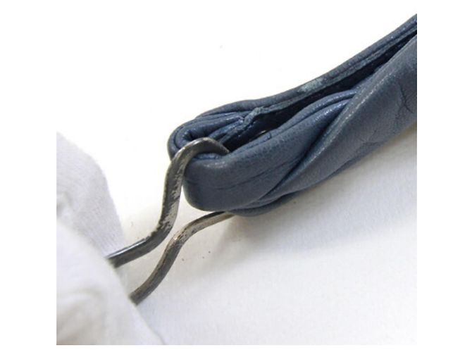 Chanel Gürtel aus blau-grauem Leder - Ansicht 5