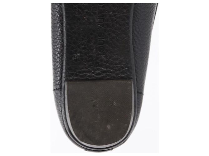 LOUIS VUITTON Zapatos Planos de Cuero Negro LV Auth ti3573 - vista 10