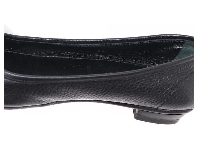 LOUIS VUITTON Zapatos Planos de Cuero Negro LV Auth ti3573 - vista 15