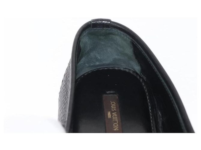 LOUIS VUITTON Zapatos Planos de Cuero Negro LV Auth ti3573 - vista 17