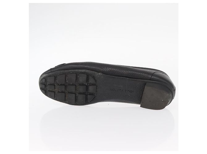 LOUIS VUITTON Zapatos Planos de Cuero Negro LV Auth ti3573 - vista 25