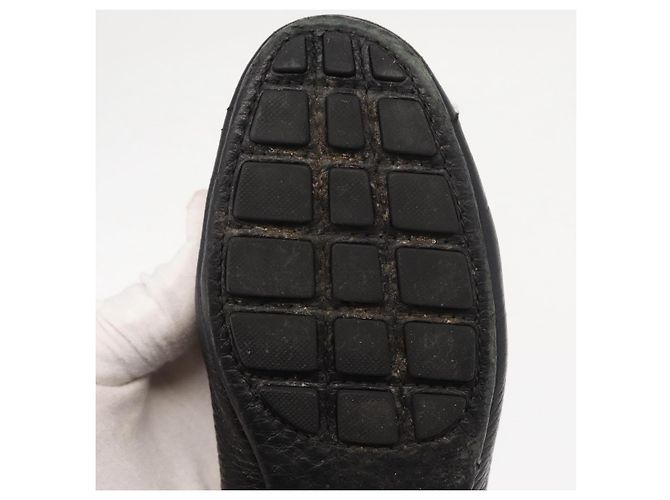 LOUIS VUITTON Zapatos Planos de Cuero Negro LV Auth ti3573 - vista 26