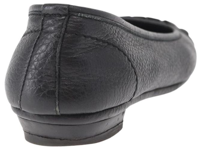 LOUIS VUITTON Zapatos Planos de Cuero Negro LV Auth ti3573 - vista 3