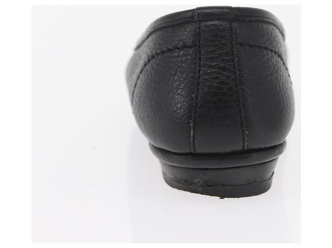 LOUIS VUITTON Zapatos Planos de Cuero Negro LV Auth ti3573 - vista 30