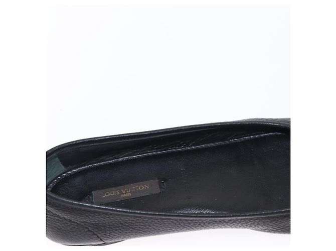 LOUIS VUITTON Zapatos Planos de Cuero Negro LV Auth ti3573 - vista 34