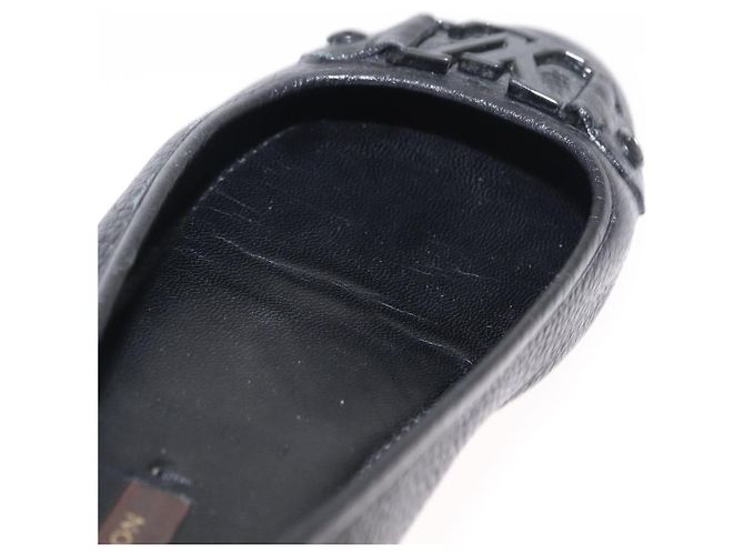 LOUIS VUITTON Zapatos Planos de Cuero Negro LV Auth ti3573 - vista 36