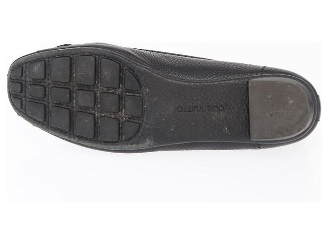 LOUIS VUITTON Zapatos Planos de Cuero Negro LV Auth ti3573 - vista 7