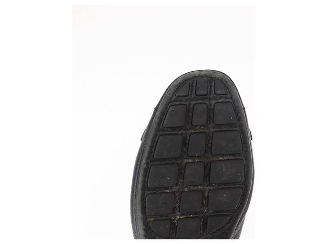 LOUIS VUITTON Zapatos Planos de Cuero Negro LV Auth ti3573 - vista 8