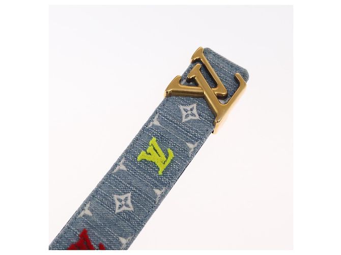 LOUIS VUITTON Cintura in Denim Monogram Nuova Onda Blu M0146 Auth 159446SM - vista 13