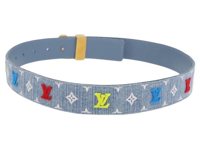 LOUIS VUITTON Cintura in Denim Monogram Nuova Onda Blu M0146 Auth 159446SM - vista 2