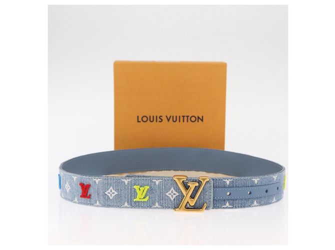 LOUIS VUITTON Cintura in Denim Monogram Nuova Onda Blu M0146 Auth 159446SM - vista 23