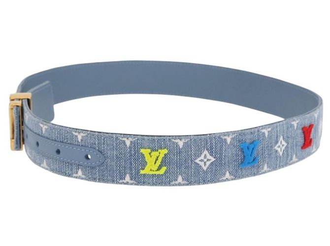 LOUIS VUITTON Cintura in Denim Monogram Nuova Onda Blu M0146 Auth 159446SM - vista 3