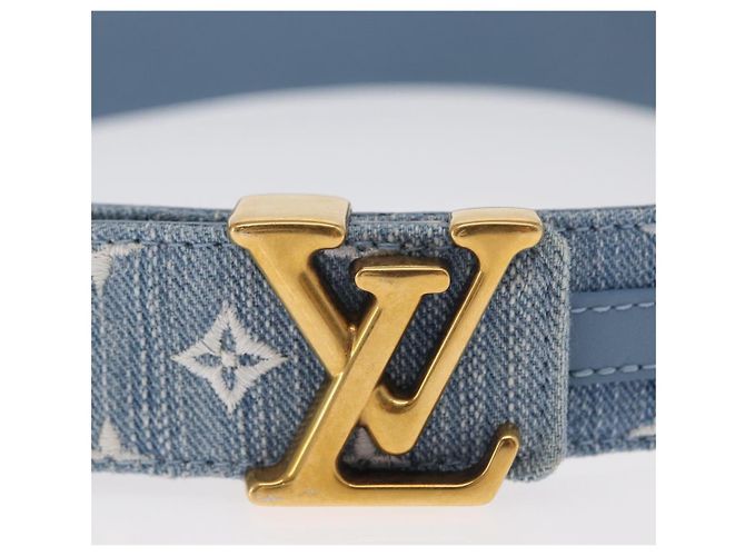 LOUIS VUITTON Cintura in Denim Monogram Nuova Onda Blu M0146 Auth 159446SM - vista 5