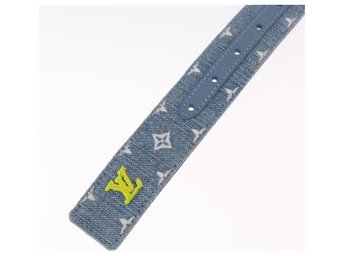 LOUIS VUITTON Cintura in Denim Monogram Nuova Onda Blu M0146 Auth 159446SM - vista 7