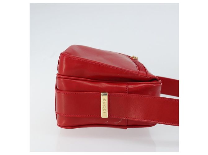 Gucci Borsa a Spalla in Pelle Rossa e Oro Auth 157758 Rosso D'oro - vista 3