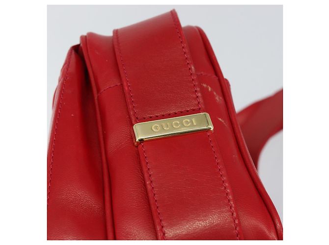 Gucci Borsa a Spalla in Pelle Rossa e Oro Auth 157758 Rosso D'oro - vista 9