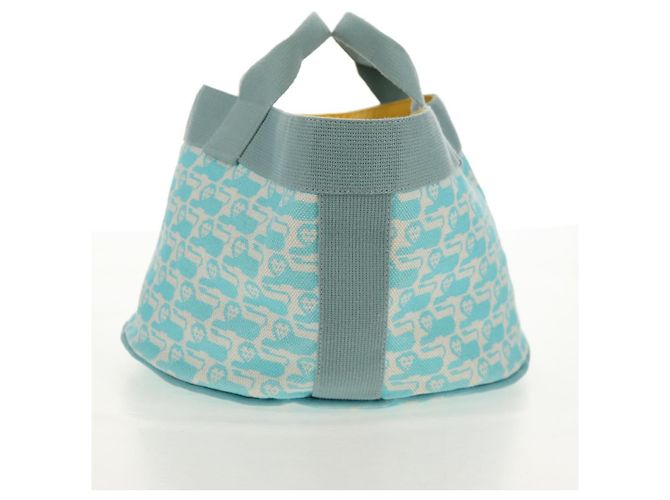 Hermès HERMES Animo Pixel GM Handtasche Canvas Hellblau Silber Auth 158904V - Ansicht 4