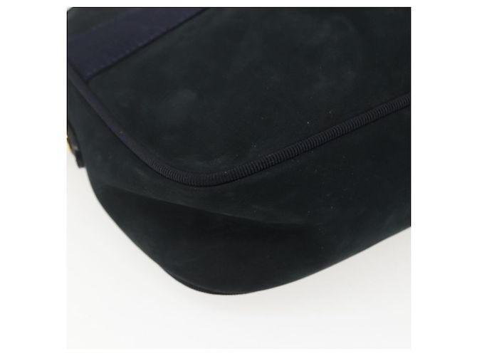Borsa a Spalla Salvatore Ferragamo in Camoscio Blu Navy Oro Auth 158402 D'oro - vista 14