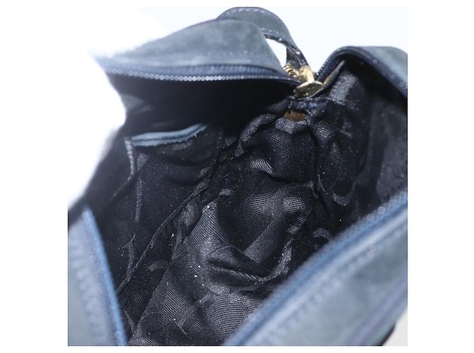 Borsa a Spalla Salvatore Ferragamo in Camoscio Blu Navy Oro Auth 158402 D'oro - vista 17