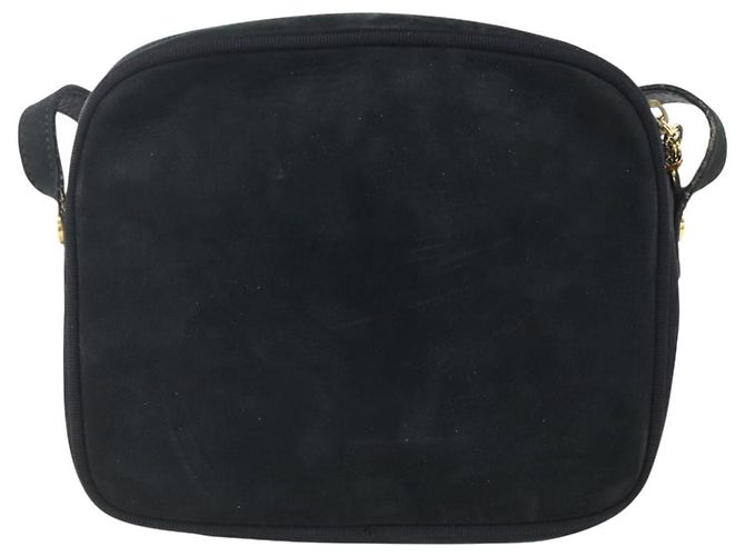 Borsa a Spalla Salvatore Ferragamo in Camoscio Blu Navy Oro Auth 158402 D'oro - vista 2
