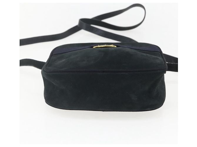 Borsa a Spalla Salvatore Ferragamo in Camoscio Blu Navy Oro Auth 158402 D'oro - vista 5