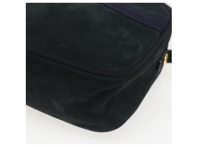 Borsa a Spalla Salvatore Ferragamo in Camoscio Blu Navy Oro Auth 158402 D'oro - vista 9