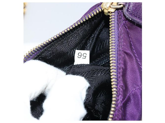 PRADA Borsa a Spalla con Catena Nylon Viola Oro Auth 157669 D'oro Porpora - vista 12