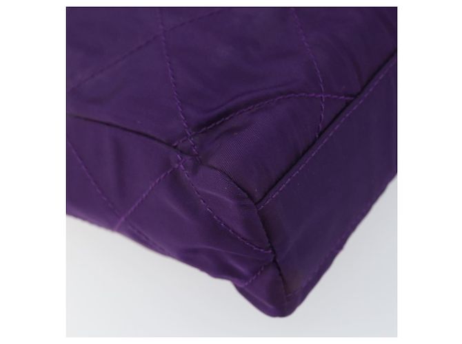 PRADA Borsa a Spalla con Catena Nylon Viola Oro Auth 157669 D'oro Porpora - vista 14