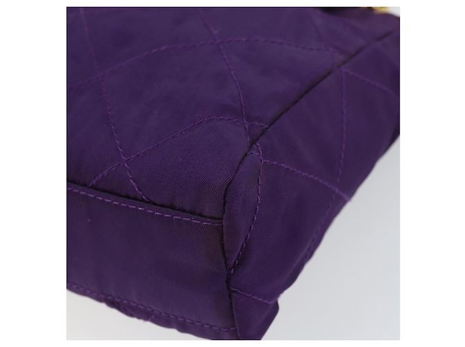 PRADA Borsa a Spalla con Catena Nylon Viola Oro Auth 157669 D'oro Porpora - vista 15