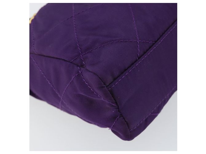 PRADA Borsa a Spalla con Catena Nylon Viola Oro Auth 157669 D'oro Porpora - vista 16