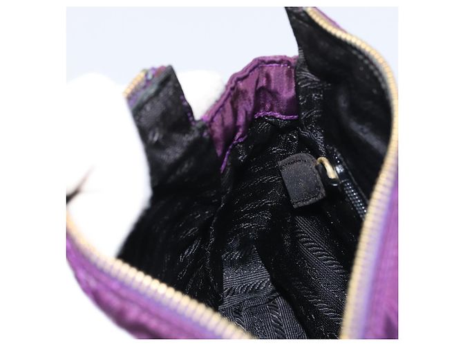 PRADA Borsa a Spalla con Catena Nylon Viola Oro Auth 157669 D'oro Porpora - vista 20