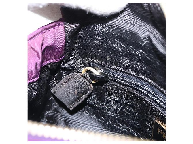 PRADA Borsa a Spalla con Catena Nylon Viola Oro Auth 157669 D'oro Porpora - vista 21