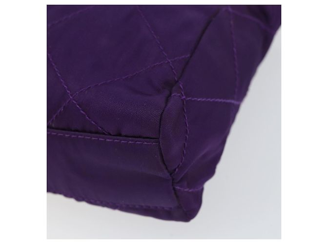 PRADA Borsa a Spalla con Catena Nylon Viola Oro Auth 157669 D'oro Porpora - vista 9
