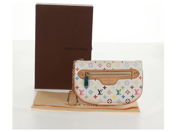 LOUIS VUITTON Pochette MM Monogram Multicolore Bianca M60028 LV Auth 159454V Bianco - vista 12