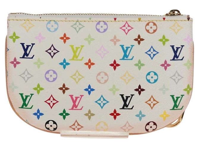 LOUIS VUITTON Pochette MM Monogram Multicolore Bianca M60028 LV Auth 159454V Bianco - vista 2
